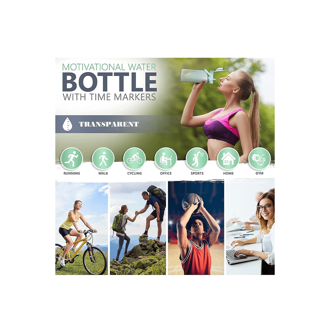 Mitsico Other Gears Mitsico 2 L Capacity Belt Straw Transparent Motivational Water Bottles For Kids (4 Years+)