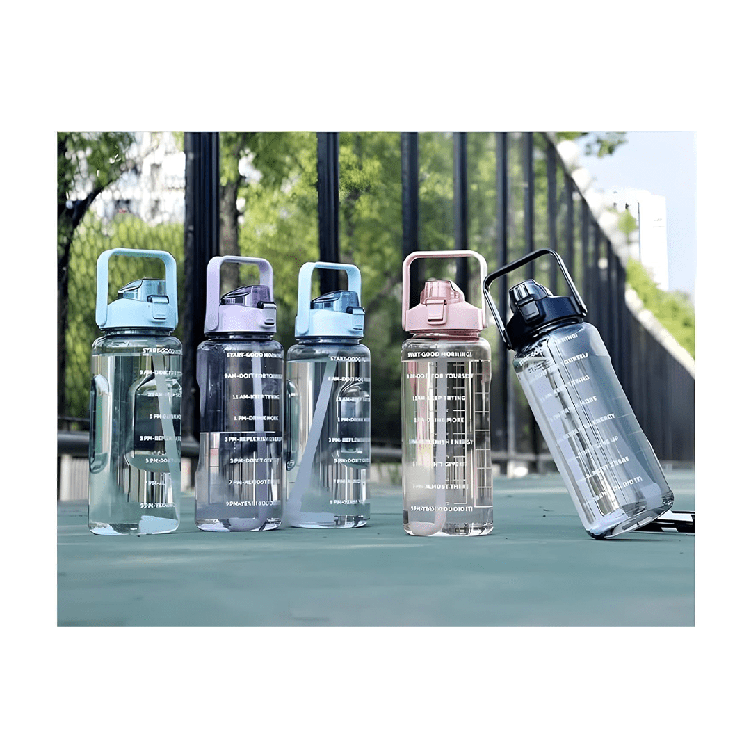 Mitsico Other Gears Mitsico 2 L Capacity Belt Straw Transparent Motivational Water Bottles For Kids (4 Years+)