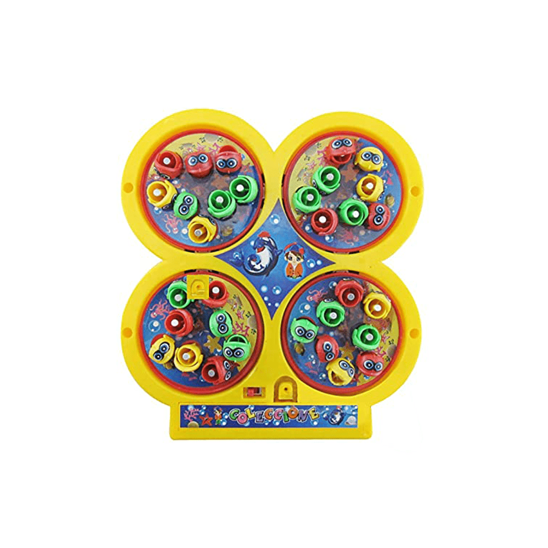 Baan Toys Toys Baan Toys 32 Pieces Magnetic Fish Catching Game Fishing Game with Music with 4 Rotating Fish Ponds with 4 Magnetic Sticks (3 Years+)