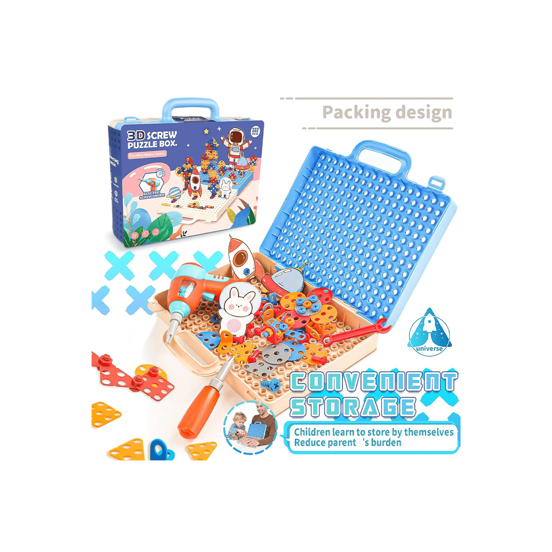 Baan Toys toys Baan Toys 3D Screw Puzzle Space Adventure Kids Drill Set Building Blocks Toys For Kids (3 Years+)