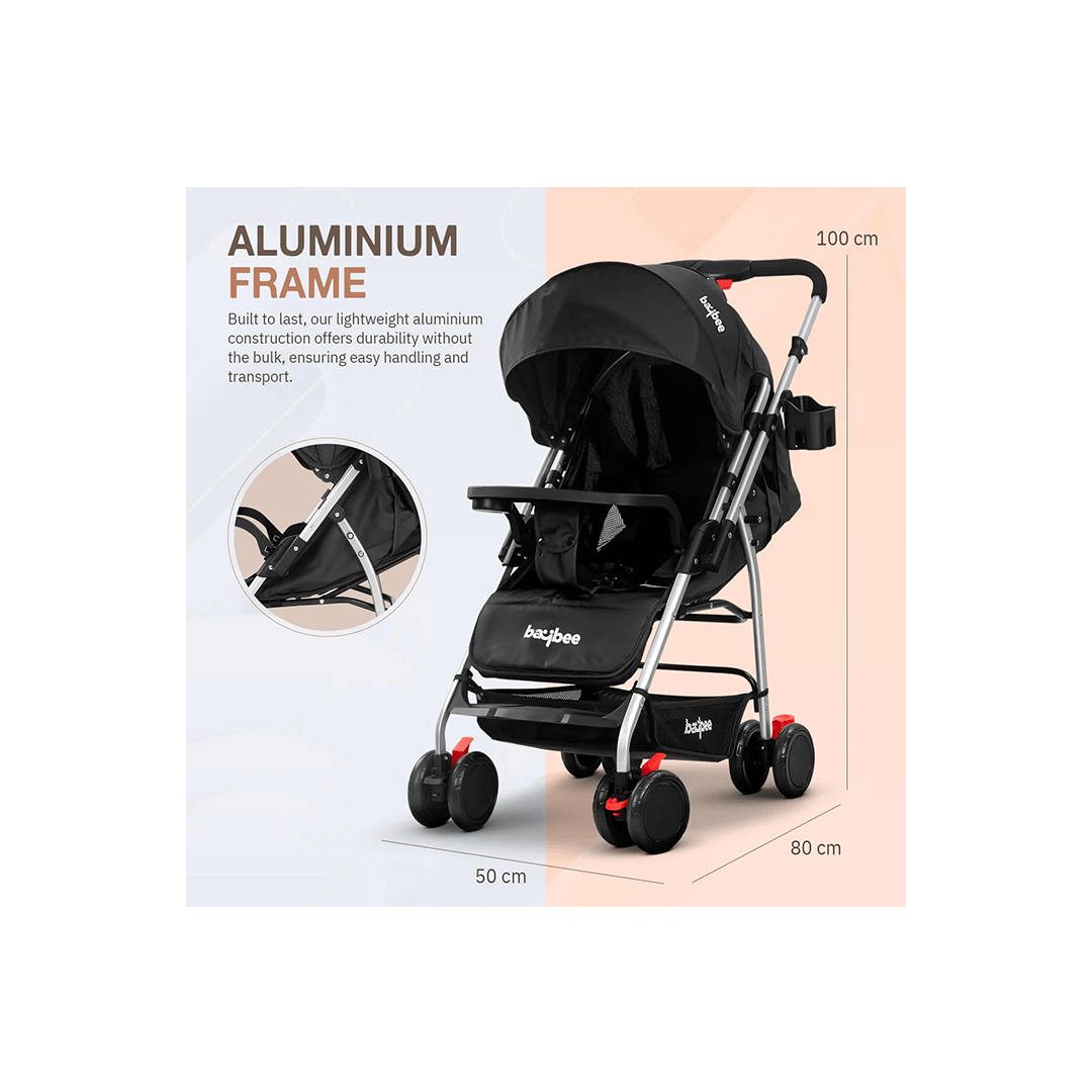 Baybee Other Gears Baybee Convertible Infant Baby Pram Stroller for Newborn Babies with 3-Position Adjustable Seat & Canopy, Reversible Bassinet & 5 Point Safety Belt