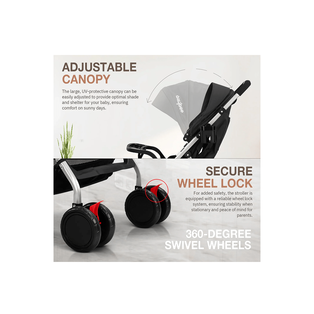 Baybee Other Gears Baybee Convertible Infant Baby Pram Stroller for Newborn Babies with 3-Position Adjustable Seat & Canopy, Reversible Bassinet & 5 Point Safety Belt