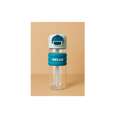 HELLO Kids Water Bottle | Flip-Top Straw