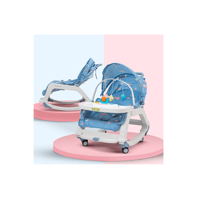 Baybee Other Gears Baybee 5 in 1 Baby Rocking Chair for Kids with Hanging Toys, Multi Position Recline, Music, Wheels & Food Tray