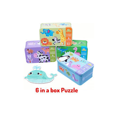 The Clever Clogs Toys The Clever Clogs 6 in 1 Tin Box Puzzle (2 Years+)