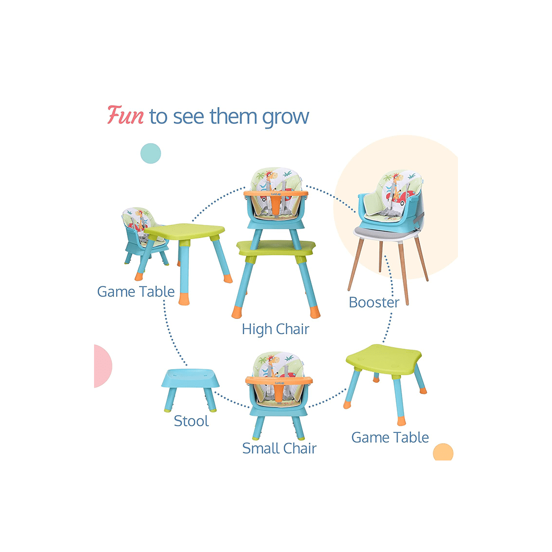 LuvLap Room Decors Luv Lap Multifunction 6 in 1 Baby High Chair For Kids (6-36 Months)