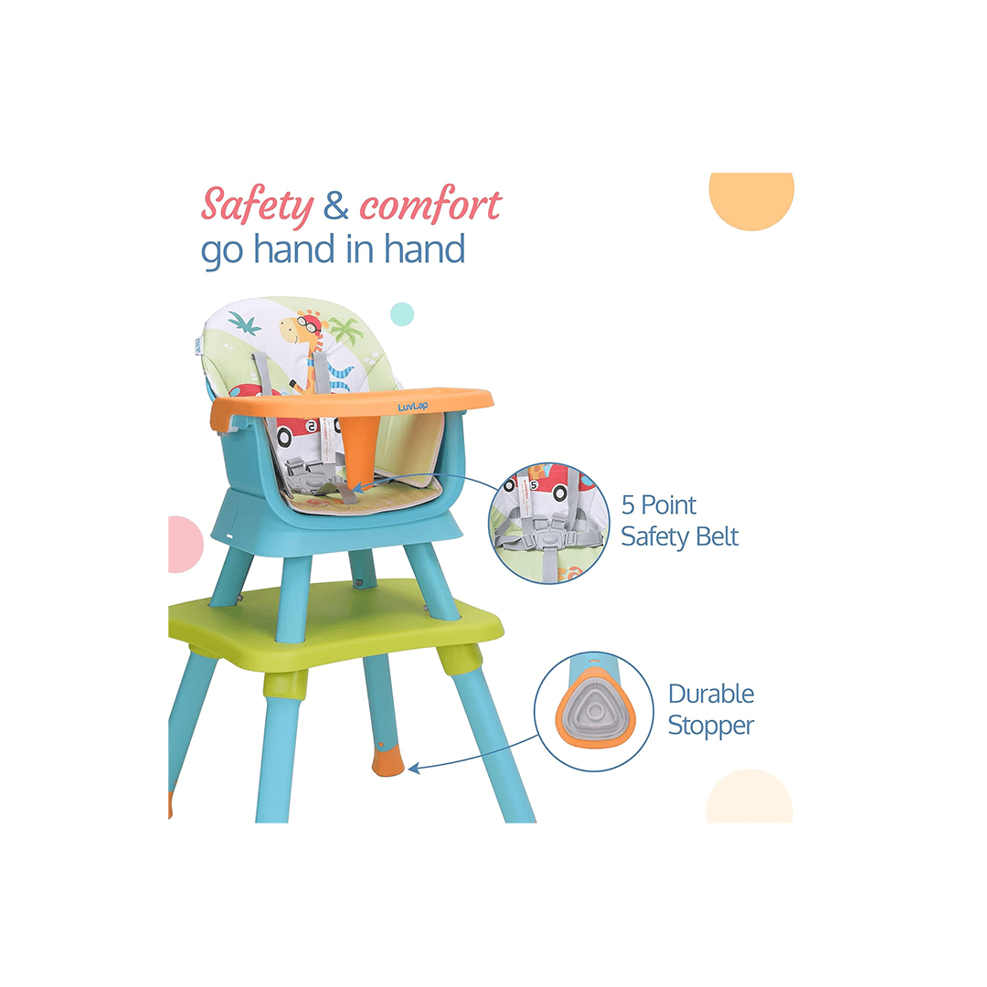 LuvLap Room Decors Luv Lap Multifunction 6 in 1 Baby High Chair For Kids (6-36 Months)
