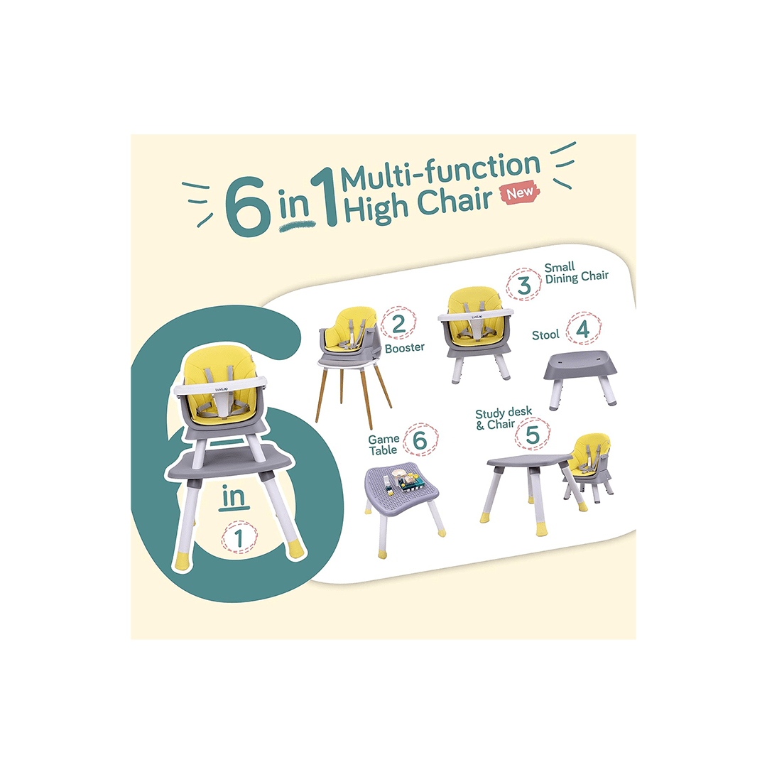 LuvLap Room Decors Luv Lap Multifunction 6 in 1 Baby High Chair For Kids (6-36 Months)