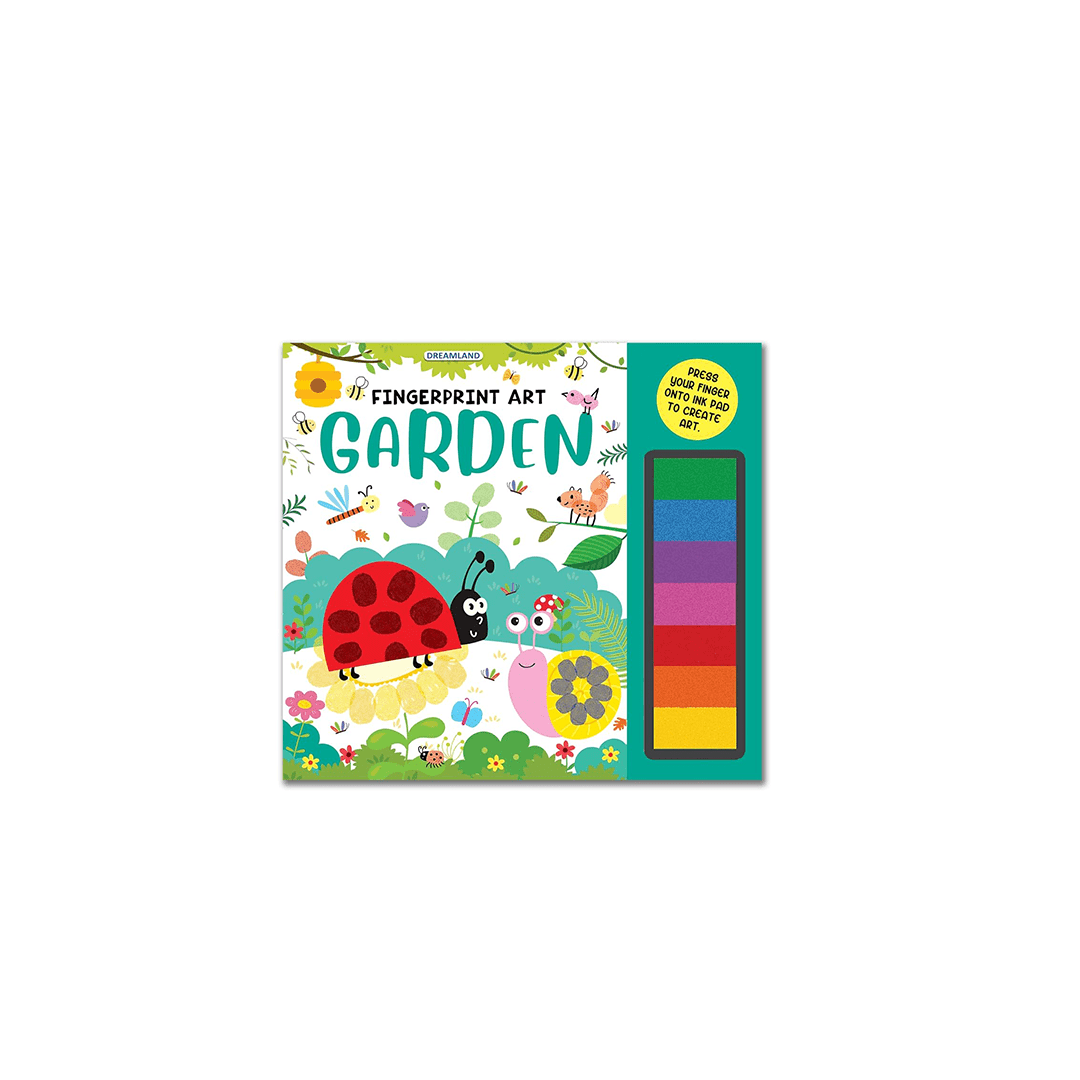 Dreamland Publications Books Dreamland Fingerprint Art Activity Book for Children – Garden with Thumbprint Gadget (3 Years+)