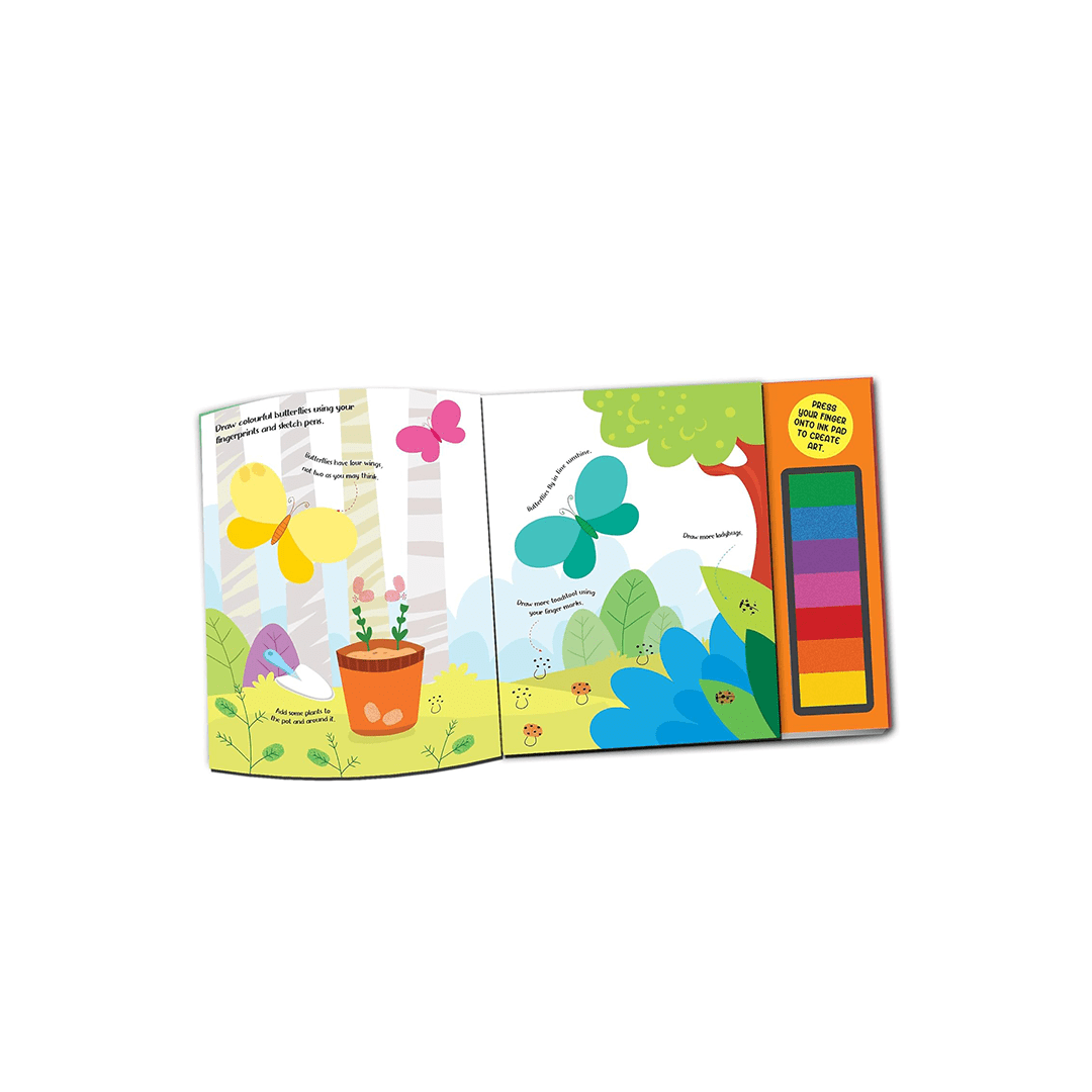 Dreamland Publications Books Dreamland Fingerprint Art Activity Book for Children – Garden with Thumbprint Gadget (3 Years+)
