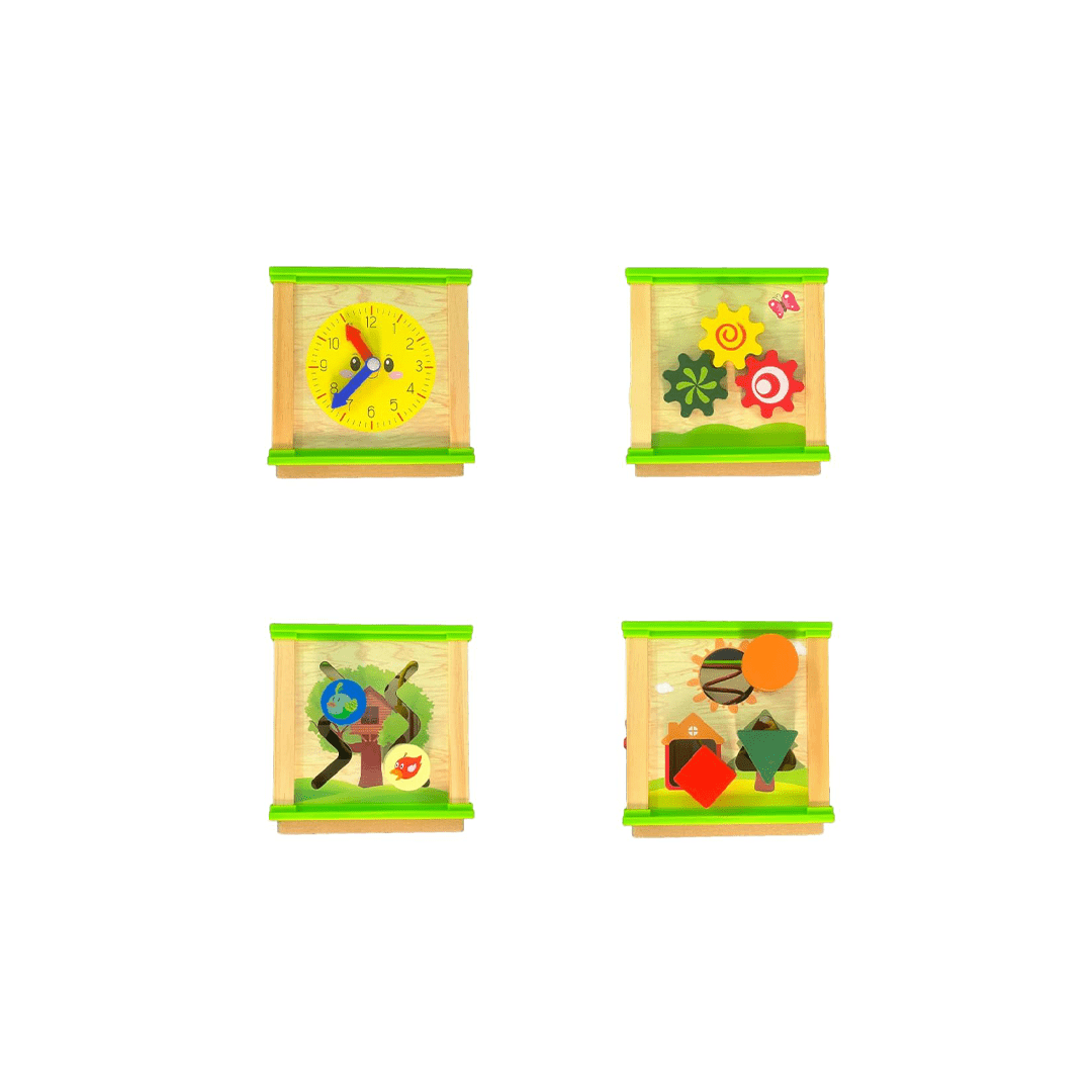 GD Toys Toys GD Toys 5 in 1 Activity Cube for Kids| Bead Maze, Clock, Shape Sorting For Kids (1-4 Years+)