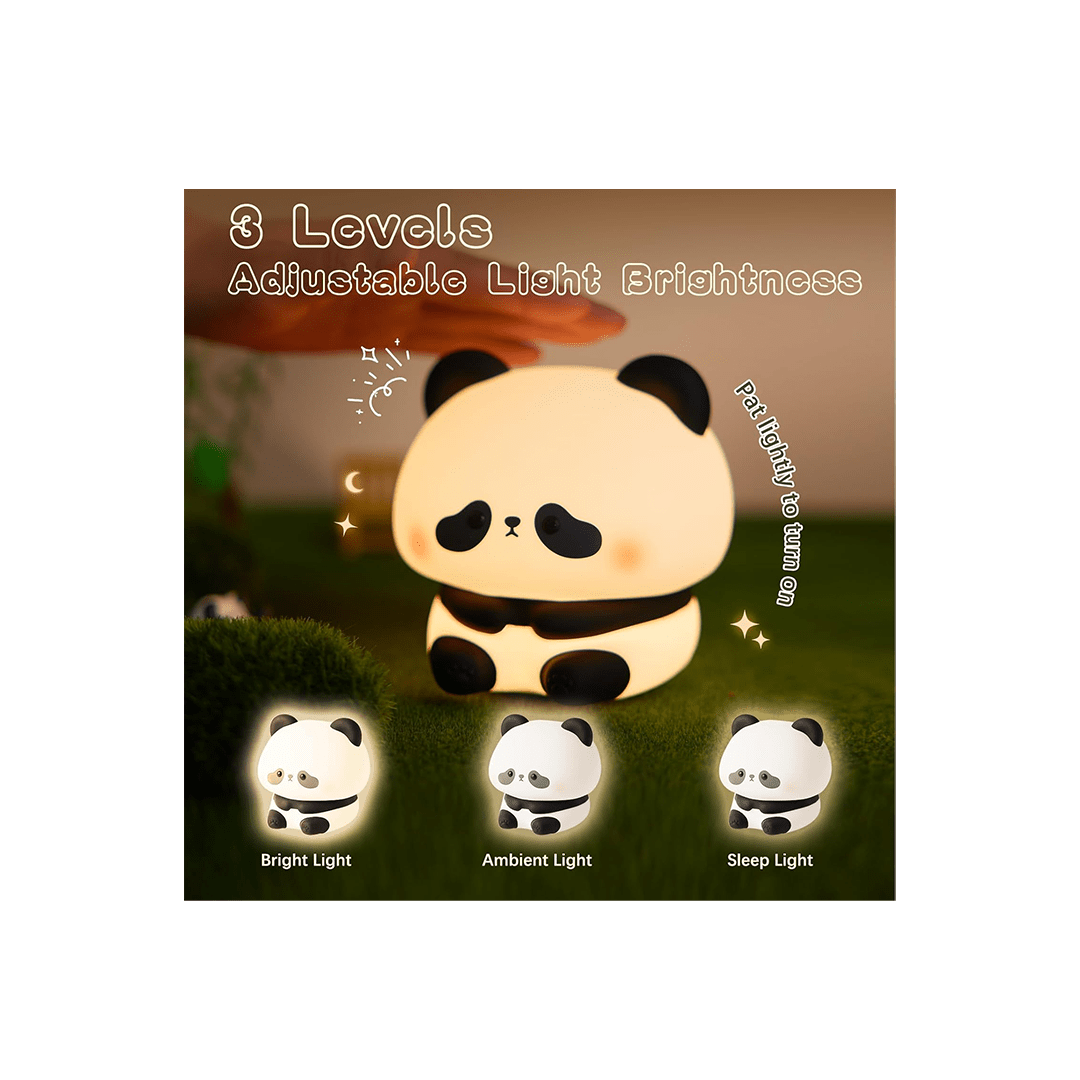Burani Toys Toys Burani Toys Panda Cute Night Light, LED Panda Lamp, Dimmable Novelty Animal Light, Food Grade Silicone Squishy Nightlight, Light Up Desk Decor for Bedroom College Dorm For Kids (2 Years+)