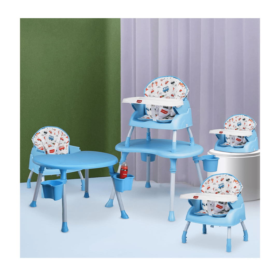LuvLap Room Decors LuvLap 4 in 1 Convertible Baby High Chair with Printed Cushion For Kids
