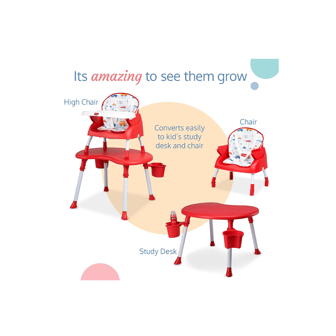LuvLap Room Decors LuvLap 4 in 1 Convertible Baby High Chair with Printed Cushion For Kids