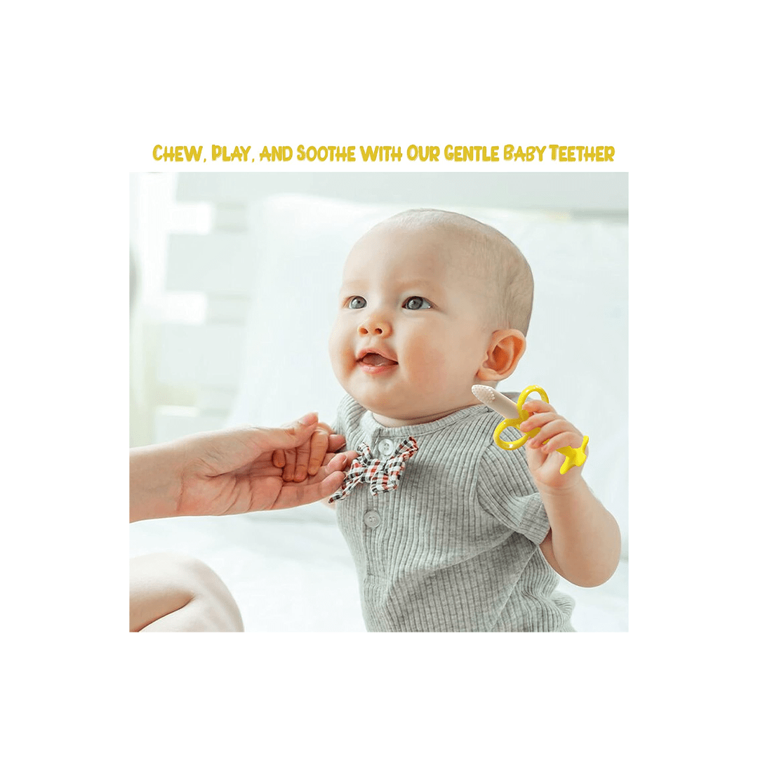 Baan Toys Baby Care Baan Toys Banana Shape Silicone Teether Toothbrush For Kids (12 Months+)