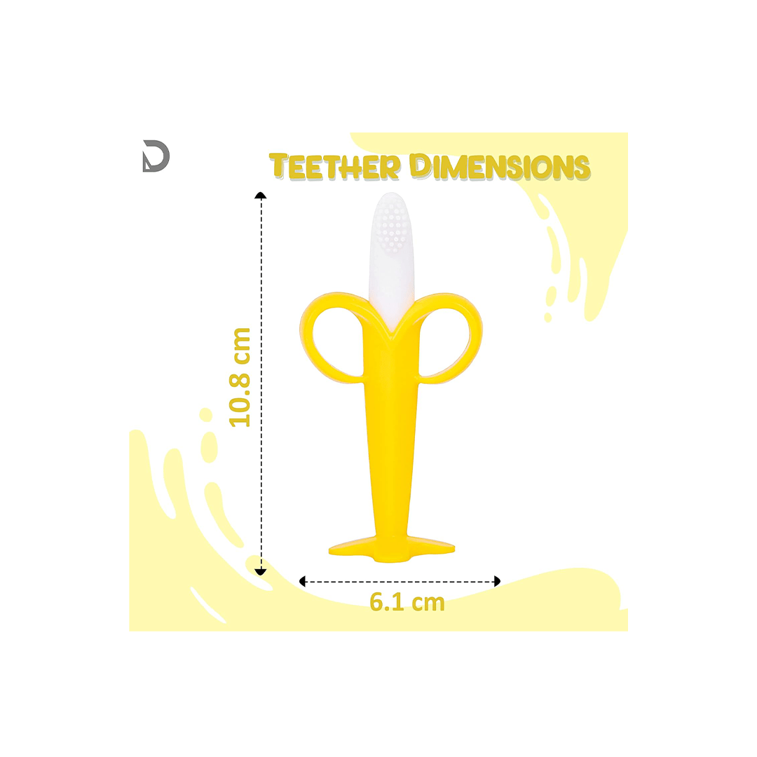 Baan Toys Baby Care Baan Toys Banana Shape Silicone Teether Toothbrush For Kids (12 Months+)