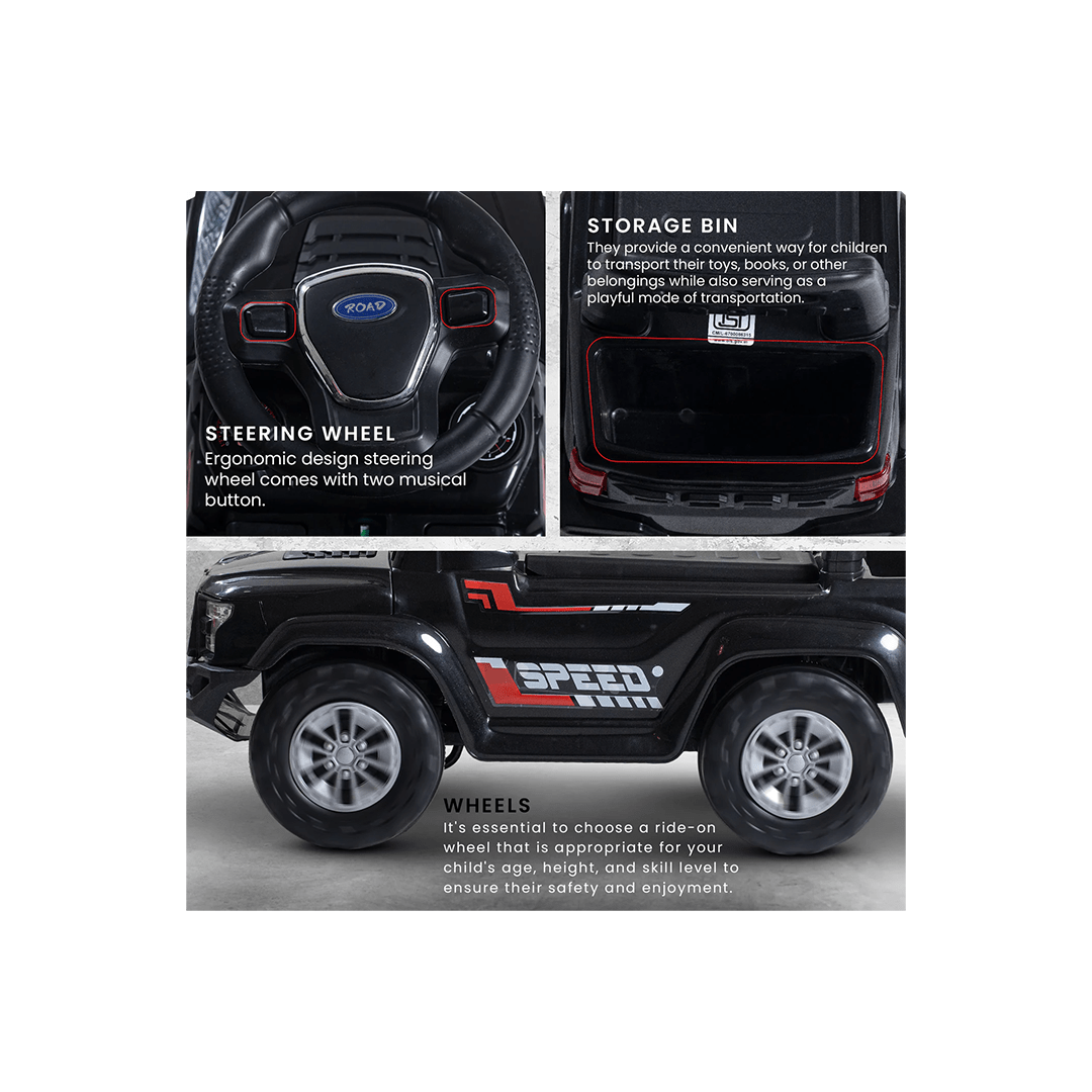 Baybee Ride-ons Baybee Push Ride on Baby Jeep for Kids Toys with LED Light & Storage Bin For Kids (1-4 Years)