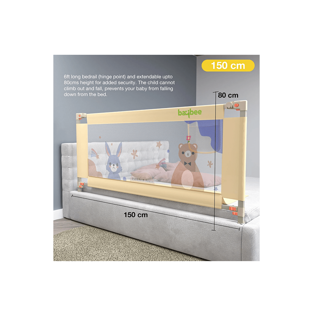 Baybee Other Gears Baybee Baby Bed Rail Guard for Baby Safety with 28 Height Adjustable, Portable Bed Side Protector for Baby Falling -150 x 80 cm