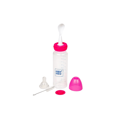 Mee Mee Feeding Products 250 ml Mee Mee Baby Feeding Bottle with Spoon For Kids (3 Months+)