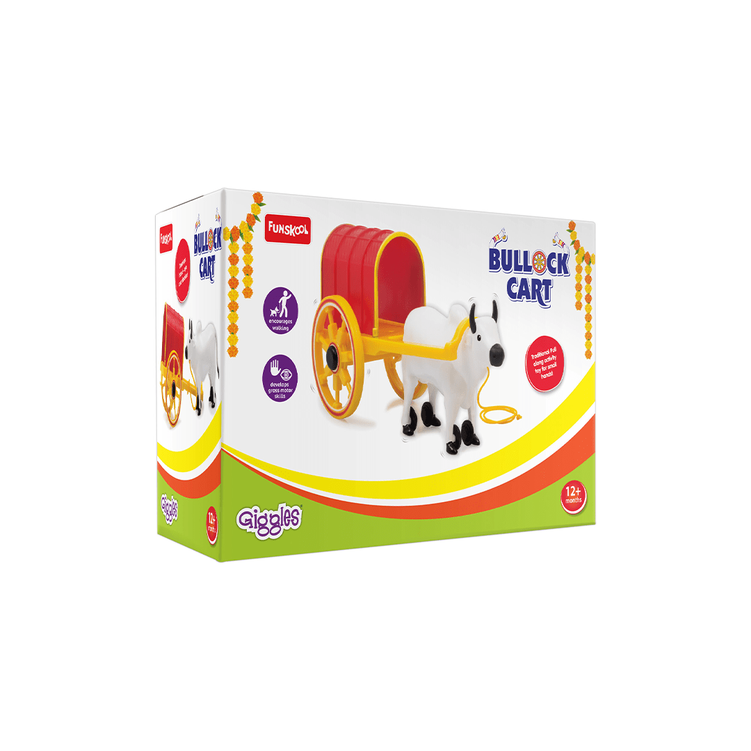 Funskool Toys Funskool Giggles Bullock Cart (12 Months+) | Pull-Along Bull Cart Toy