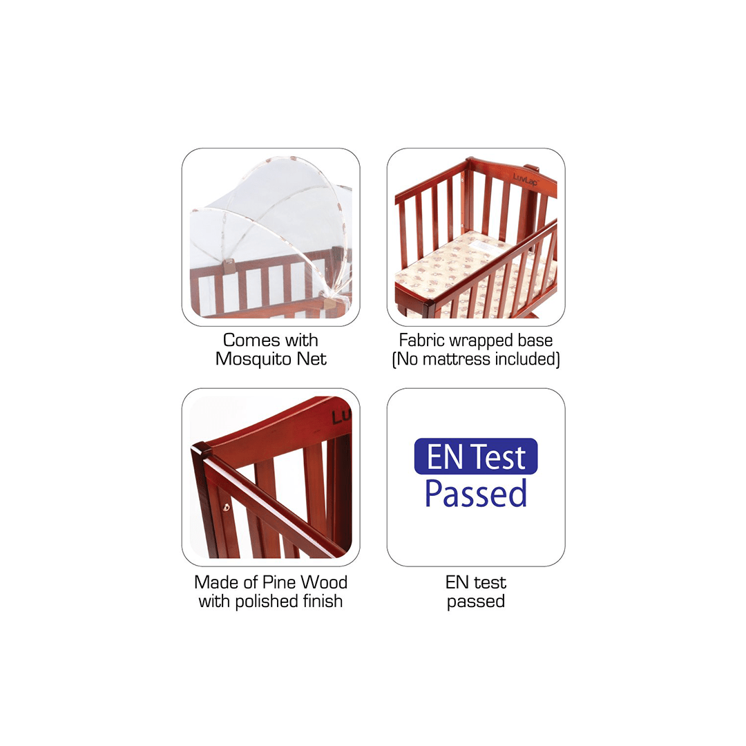 LuvLap Room Decors Luvlap C-10 Baby Wooden Cot Cum Rocker , Baby Cradle For New Born (0-12 Months)