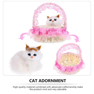 Cat in Basket Doll Mini Kitten