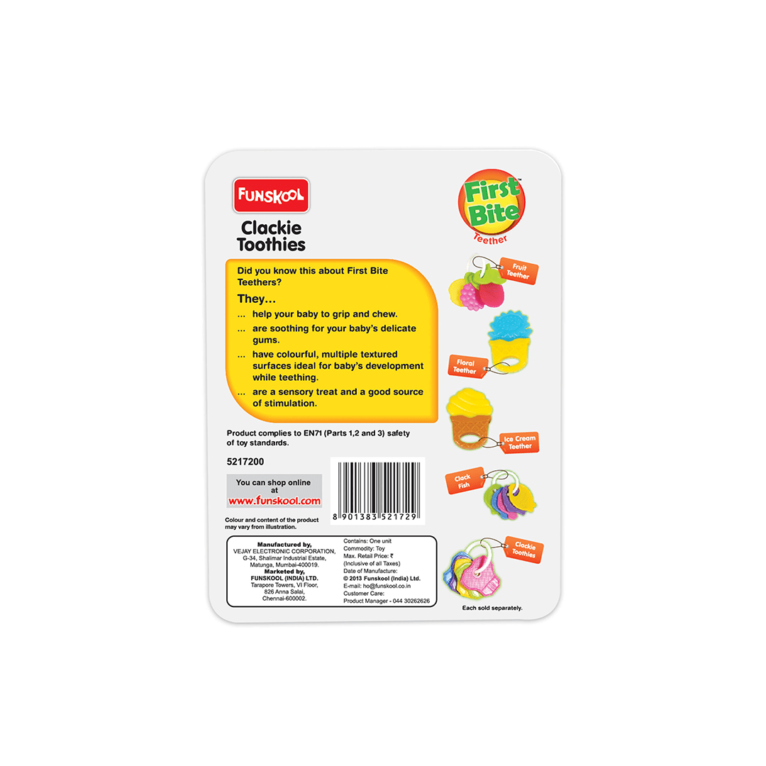 Funskool Toys Funskool Clackie Toothies (3-12 Months)
