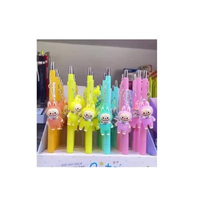 Cute Labubu Charm Ballpoint Pen – Bright Color Click Pen for Kids & Collectors