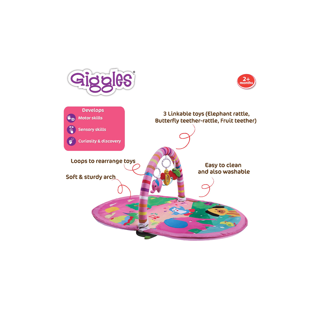 Funskool Toys Funskool Giggles 3 in 1 Deluxe Playgym - Pink (2 Months+)