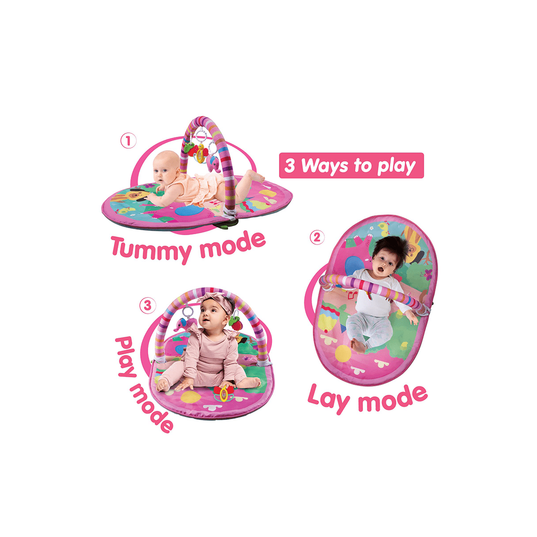 Funskool Toys Funskool Giggles 3 in 1 Deluxe Playgym - Pink (2 Months+)