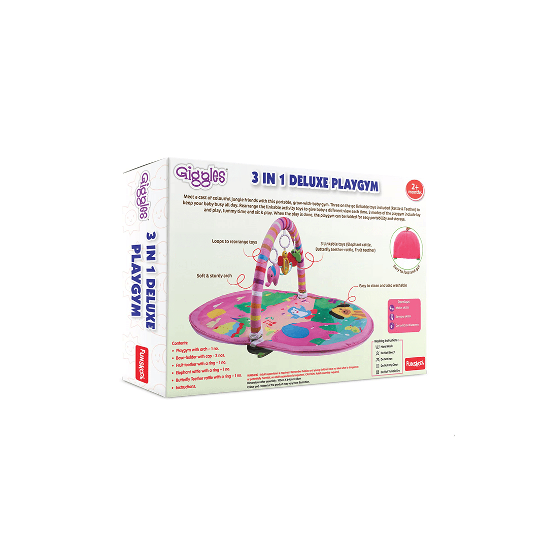 Funskool Toys Funskool Giggles 3 in 1 Deluxe Playgym - Pink (2 Months+)