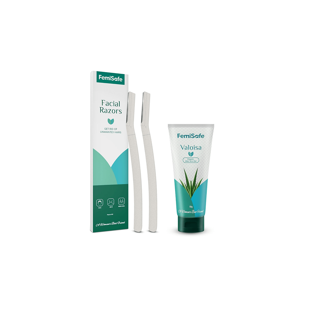 Femisafe Personal Care FemiSafe Face Razors (Eco-Friendly) & Aloe-Gel Combo
