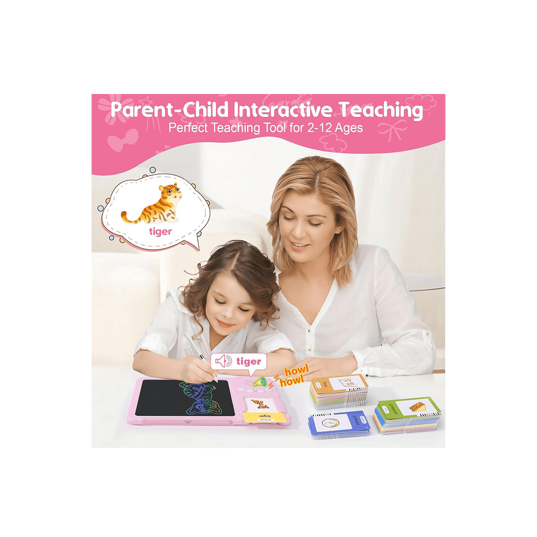 Baan Toys Toys Baan Toys 2 in 1 Talking Flash Cards with LCD Drawing Writing Tablet For Kids (2 Years+)