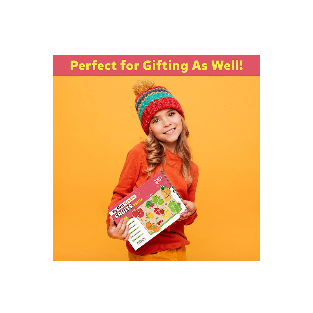 Little Berry Toys Little Berry Fruits Wooden Puzzle Tray Knob and Peg Puzzle Multicolour (2 Years+)