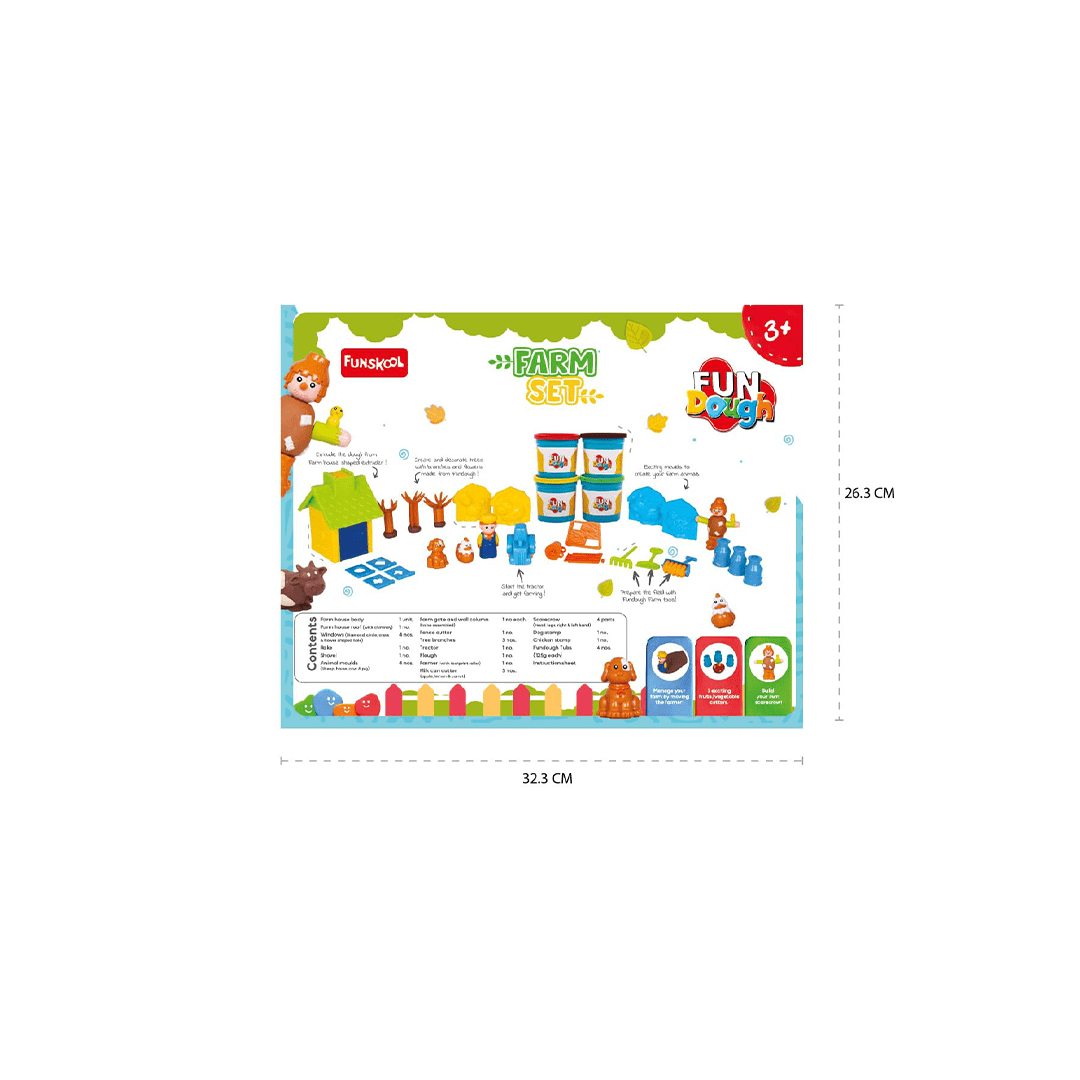 Funskool Craft Kit Funskool Fundough Farm Set Mould & Clay Kit (3 Years+)
