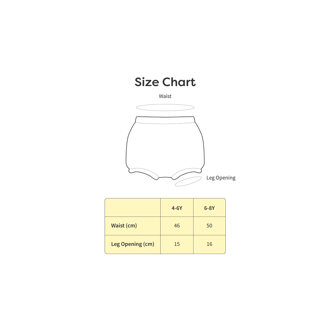 SuperBottoms Clothing SuperBottoms Girls Bloomer Nature Pack of 4 (4-8 years)