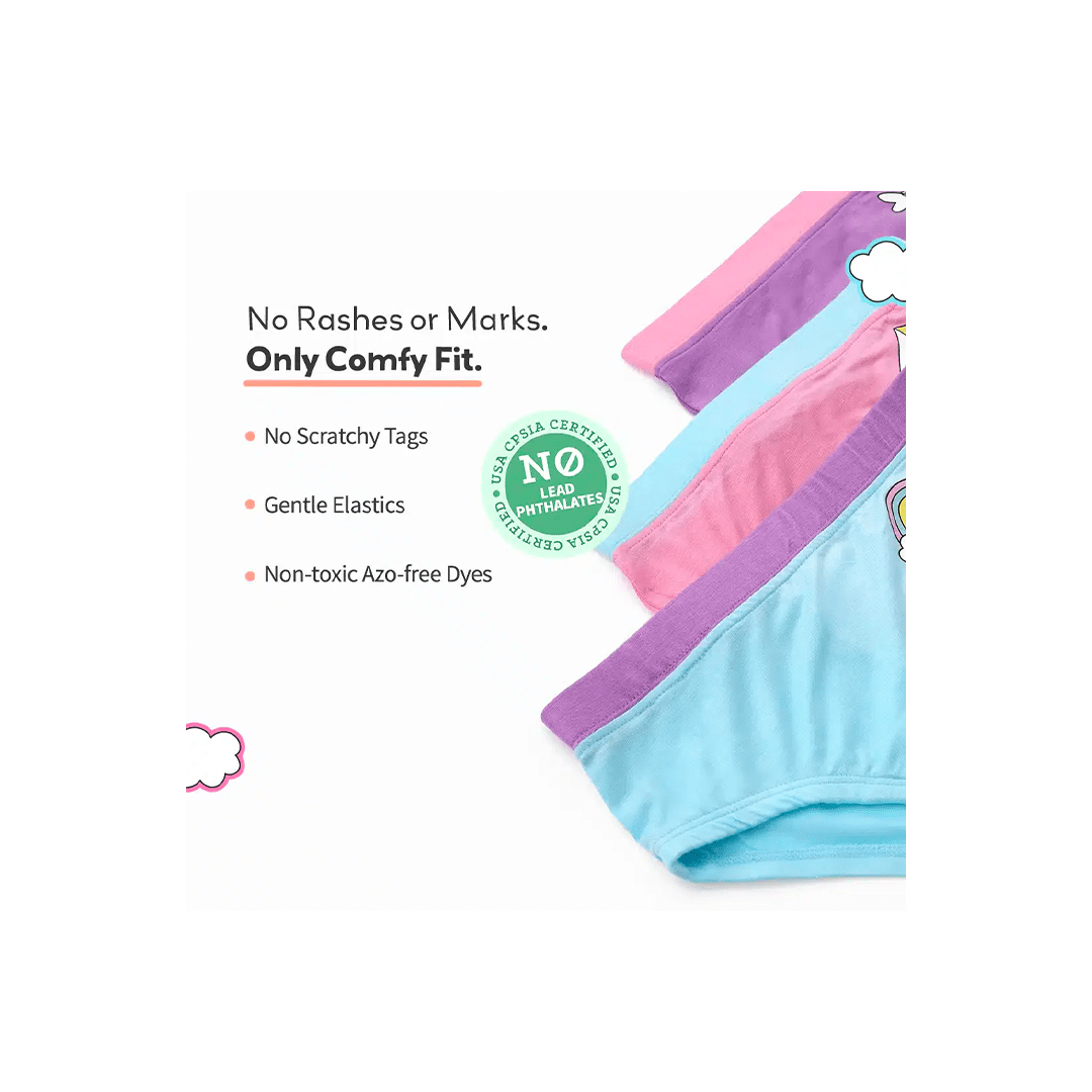 SuperBottoms Clothing SuperBottoms Girls Briefs Underwear Set of 4 (4-8 Years)