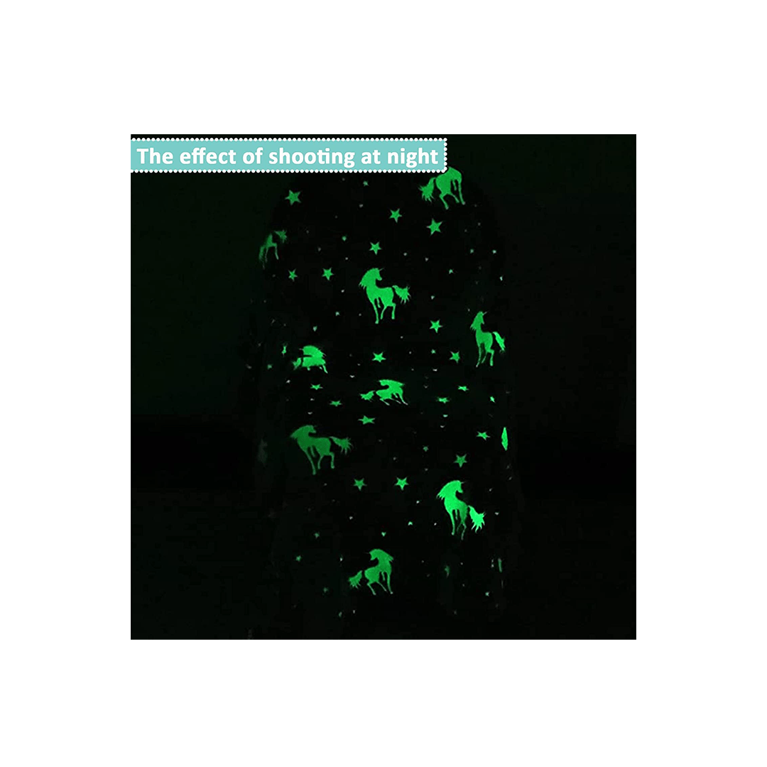 Happy Hues Blankets Happy Hues Purple Unicorn Glow in The Dark Soft & Cozy Blanket- 80 x 60 inch (2-7 Years)