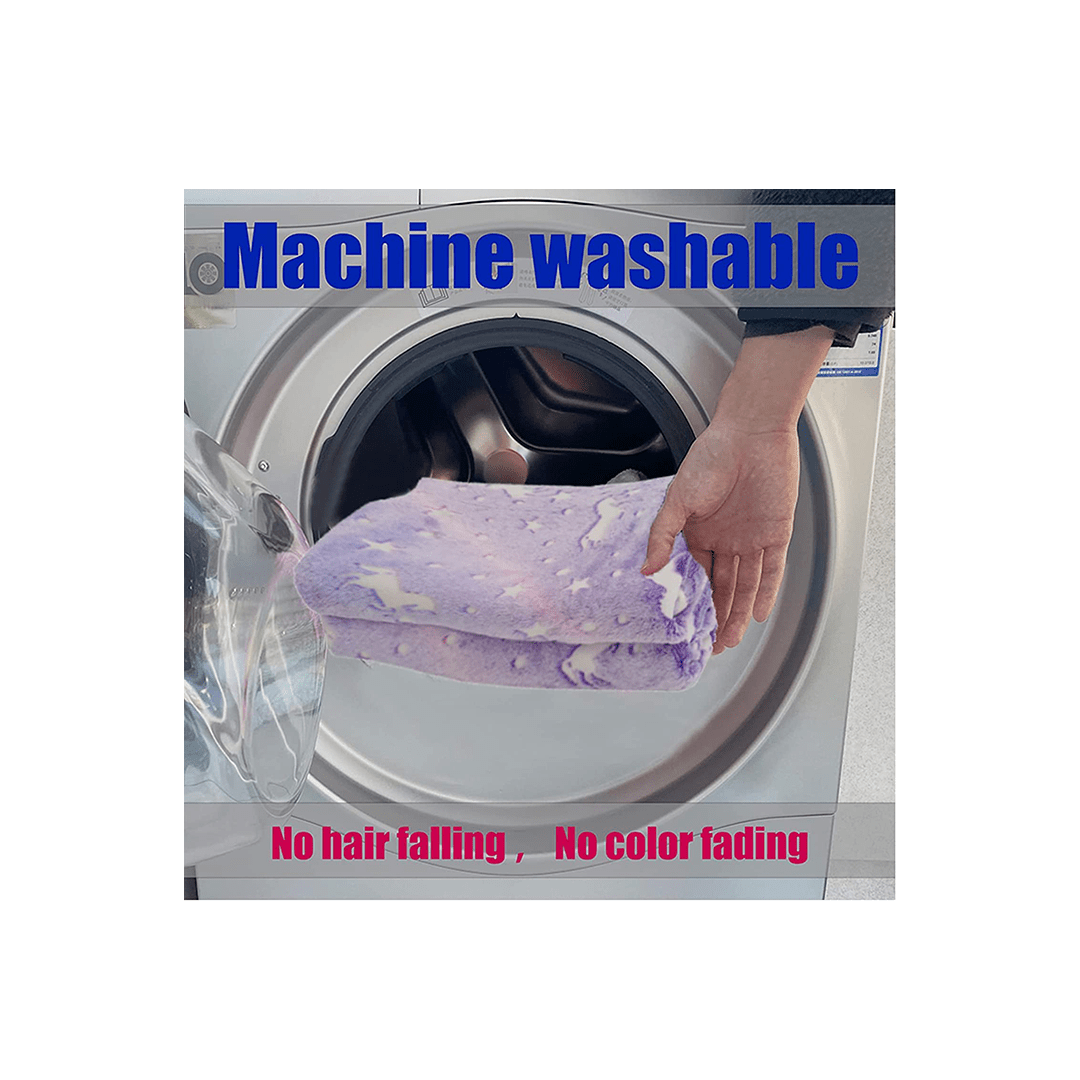 Happy Hues Blankets Happy Hues Purple Unicorn Glow in The Dark Soft & Cozy Blanket- 80 x 60 inch (2-7 Years)