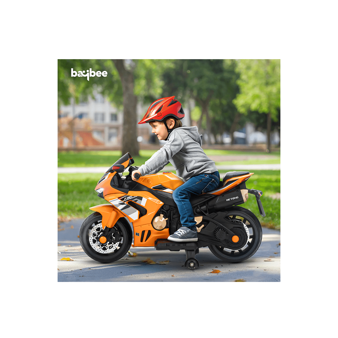 Baybee Ride-ons Baybee Hetong Baby Battery-Operated Bike for Kids | Hand Accelerator, Music & LED Lights | Electric Racing Bike for Kids (3-8 Years)