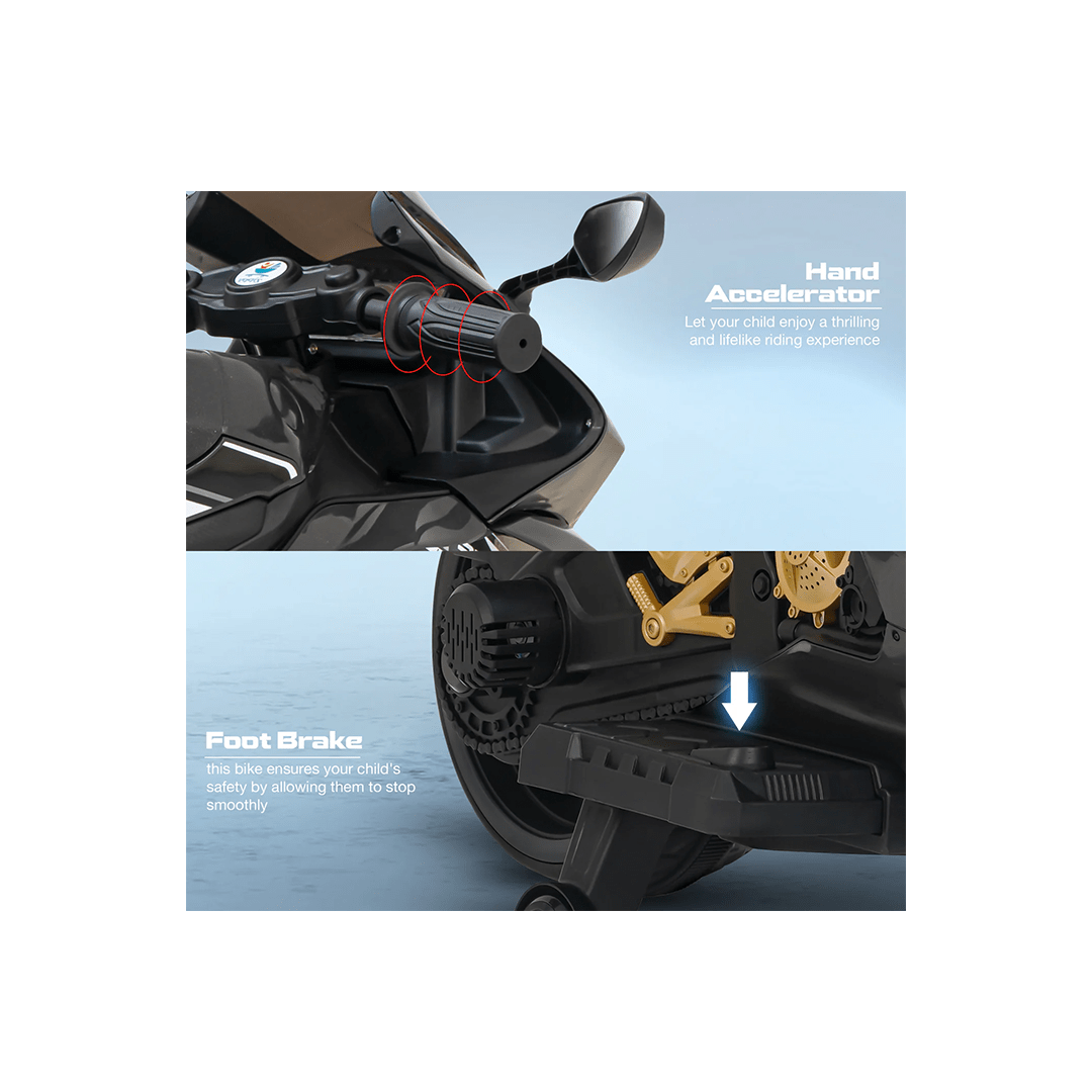 Baybee Ride-ons Baybee Hetong Baby Battery-Operated Bike for Kids | Hand Accelerator, Music & LED Lights | Electric Racing Bike for Kids (3-8 Years)