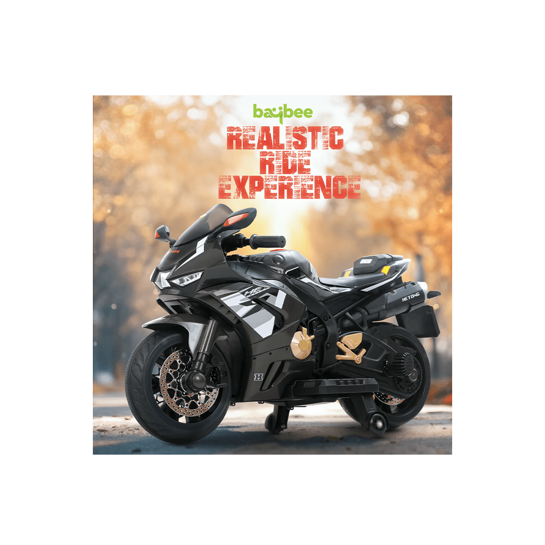 Baybee Ride-ons Baybee Hetong Baby Battery-Operated Bike for Kids | Hand Accelerator, Music & LED Lights | Electric Racing Bike for Kids (3-8 Years)