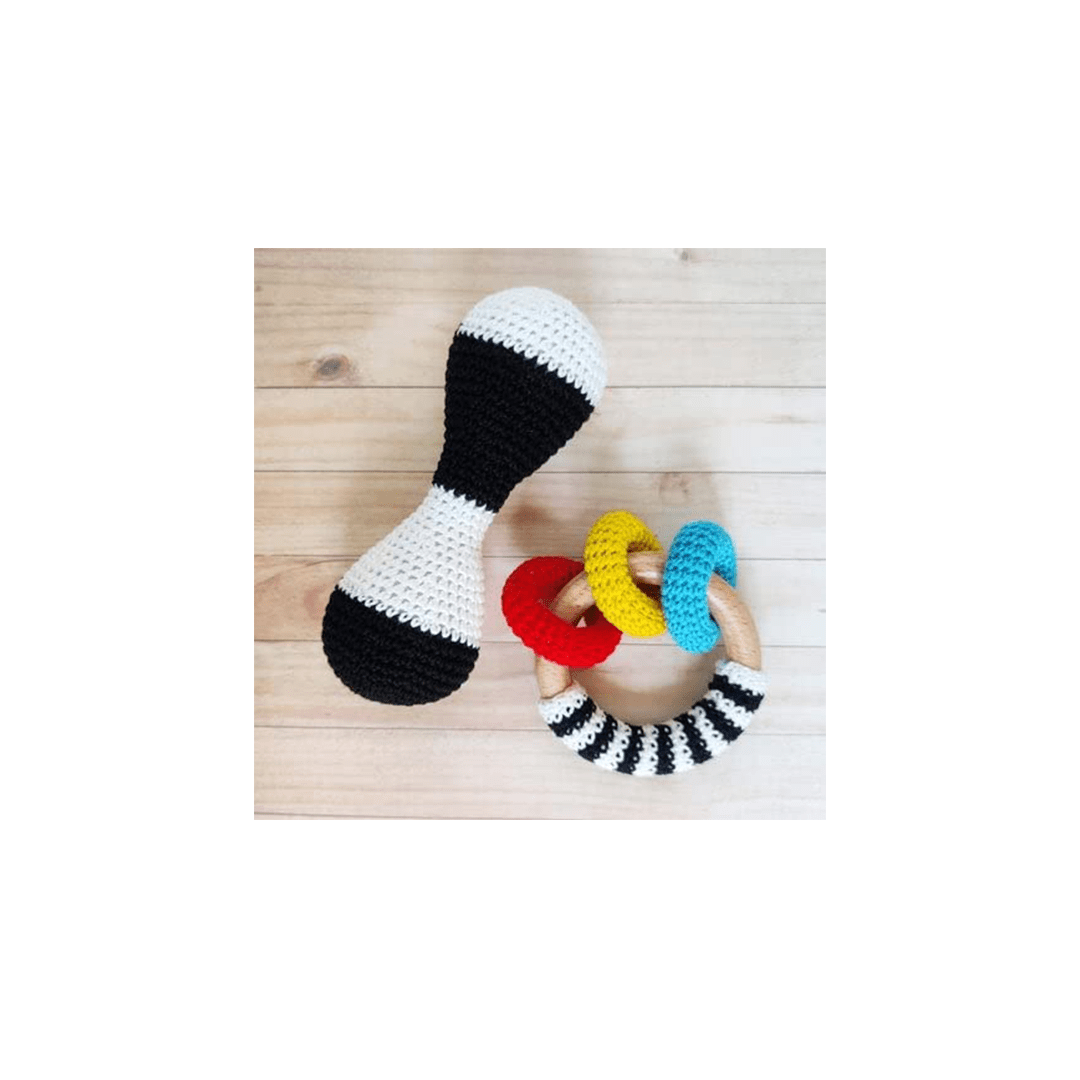 Shumee Toys Shumee Wooden Organic Crochet Shaker Rattle Toy (0+ Years)