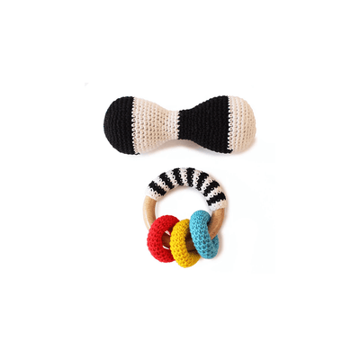 Shumee Toys Shumee Wooden Organic Crochet Shaker Rattle Toy (0+ Years)