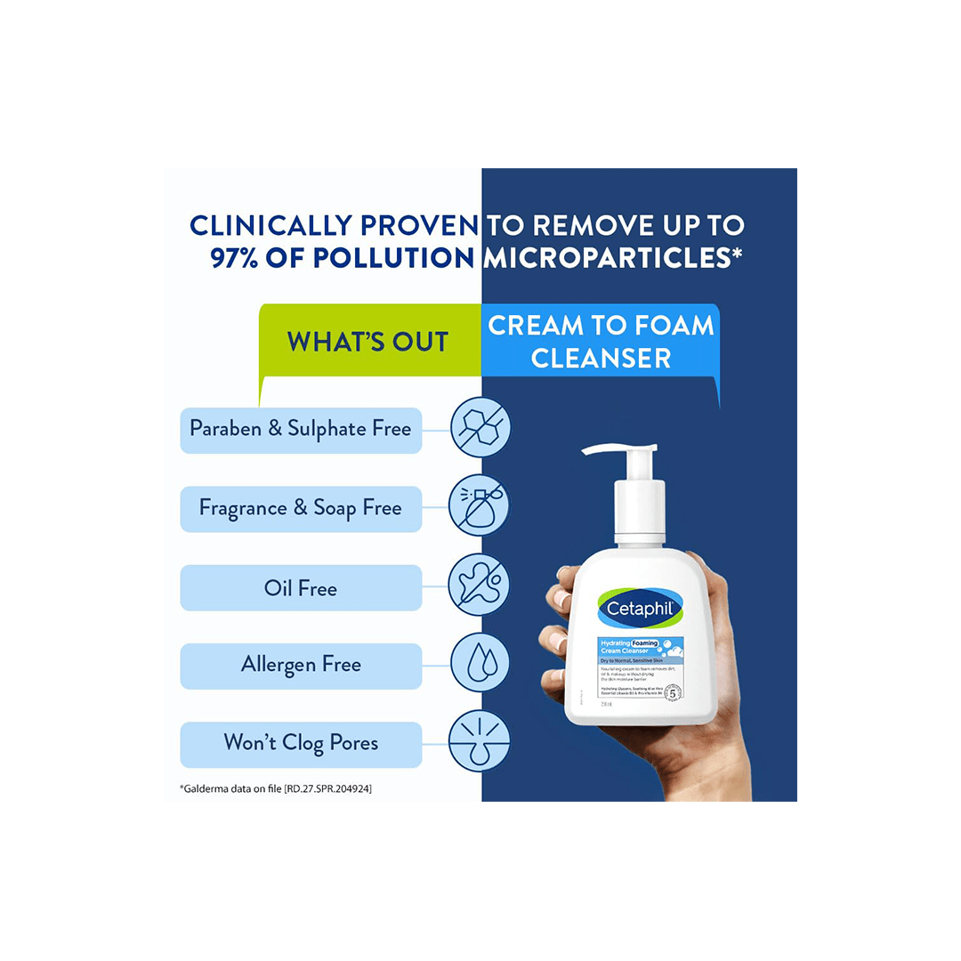 Cetaphil Personal Care Cetaphil Hydrating Foaming Face Wash, Cream to Foam Cleanser 236ml