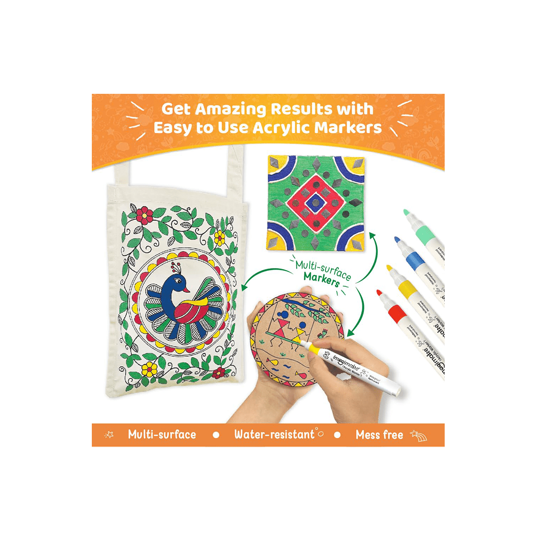 Imagimake Visual Artwork Imagimake Learn Indian Art Forms-Arts and Craft DIY Kit For Kids