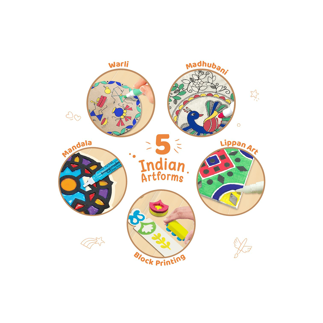 Imagimake Visual Artwork Imagimake Learn Indian Art Forms-Arts and Craft DIY Kit For Kids