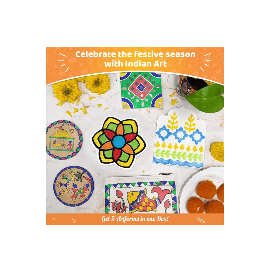 Imagimake Visual Artwork Imagimake Learn Indian Art Forms-Arts and Craft DIY Kit For Kids