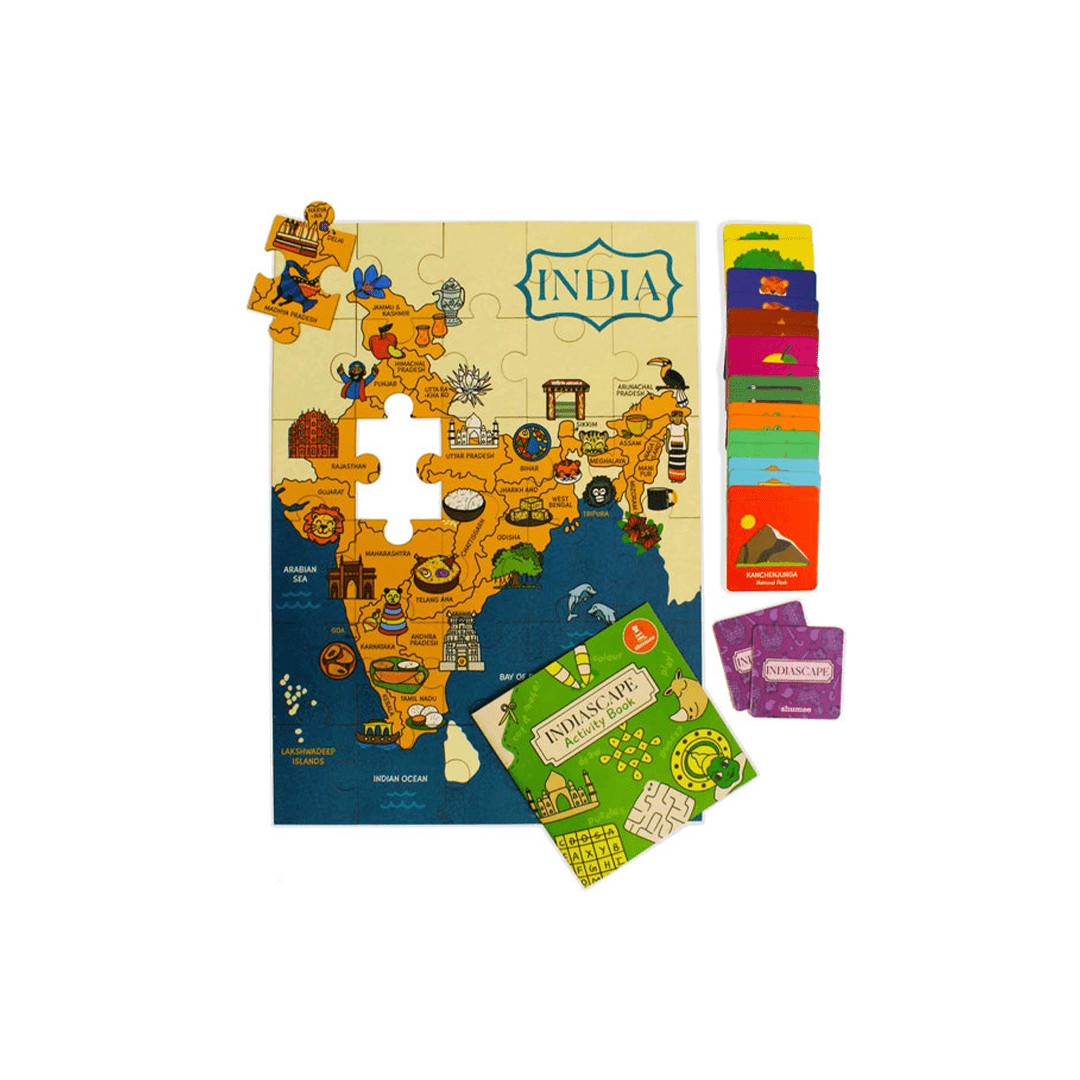 Shumee Toys Shumee Indiascape Learning Set - Memory Cards, Activity Book, and Puzzle (5 Years+)