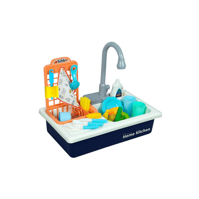 Baan Toys Toys Baan Toys Kitchen Play Set With Automatic Water Cycle System Kitchen Play Sink Toys with Accessories - Blue (3 Years+)